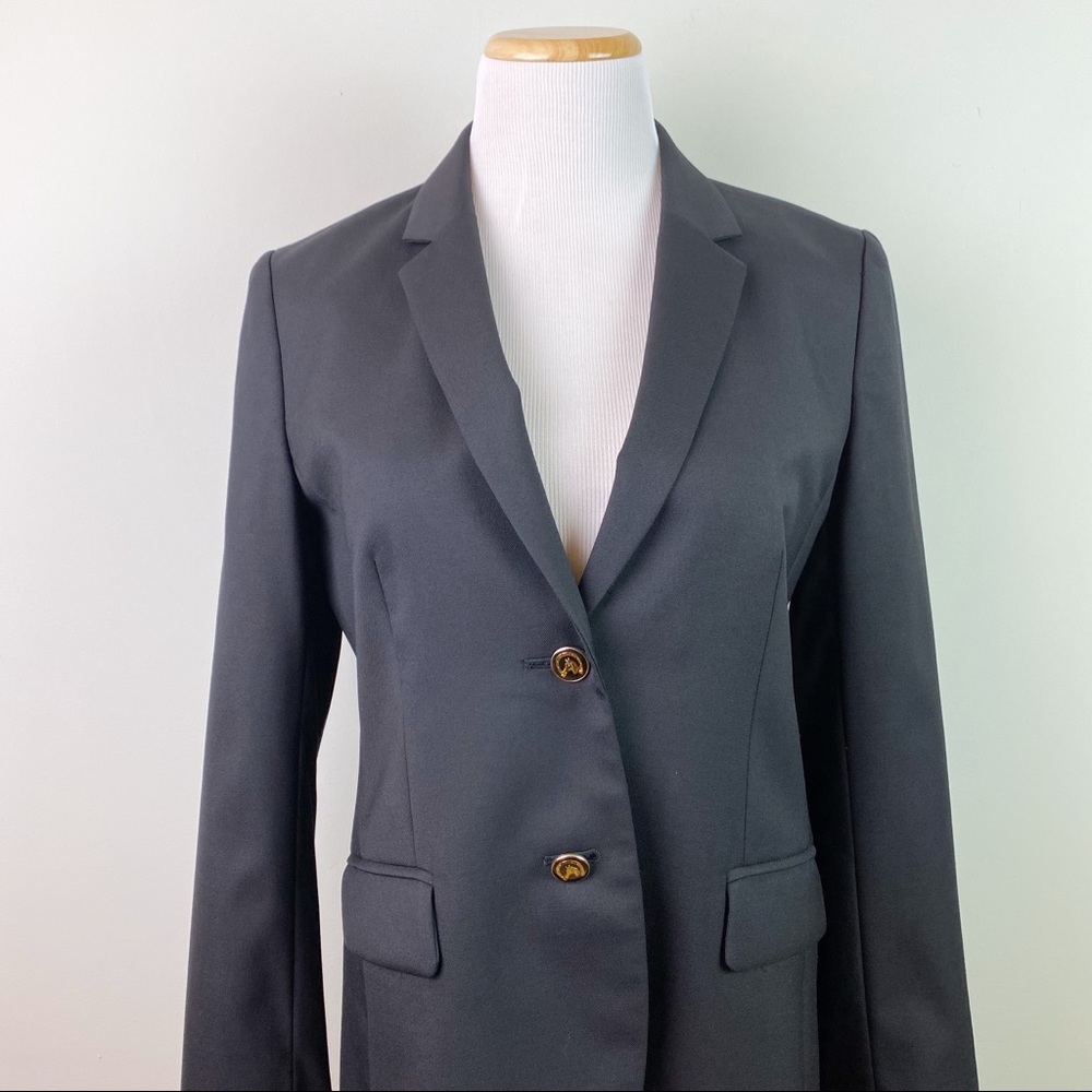 J. Crew School Boy Blazer Black Wool Size 8 - Picture 2 of 8